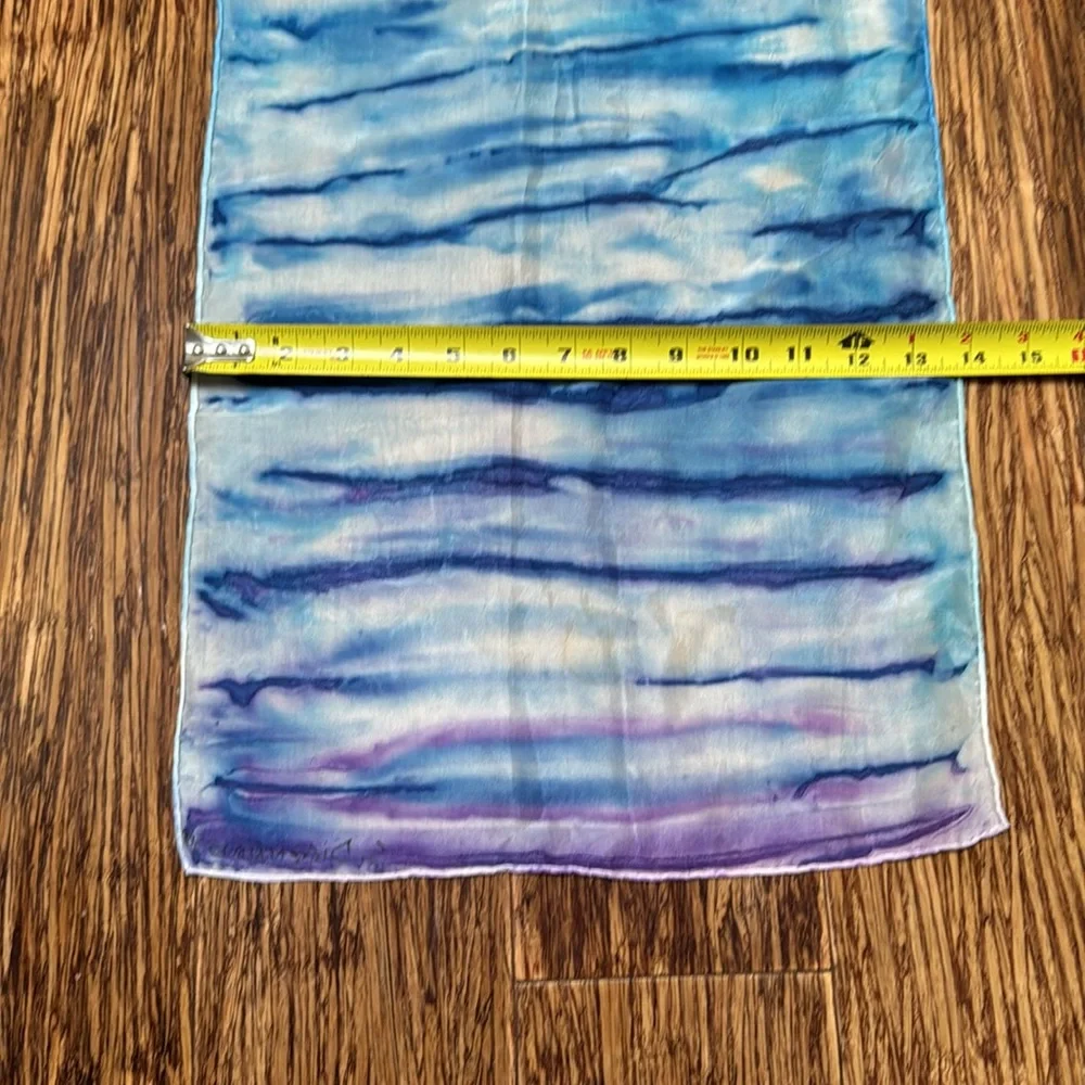 Handmade rainbow ombré watercolor tie dye lightweight scarf
